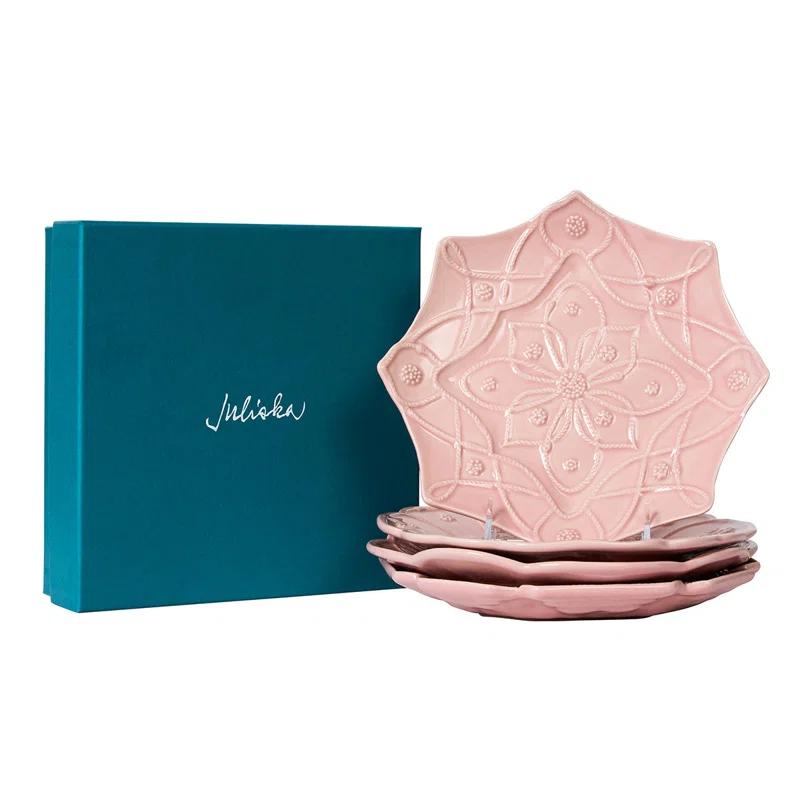 Juliska Jardins Du Monde Dessert/Salad Plate Assorted Set/4 - Blush (Set of 4)