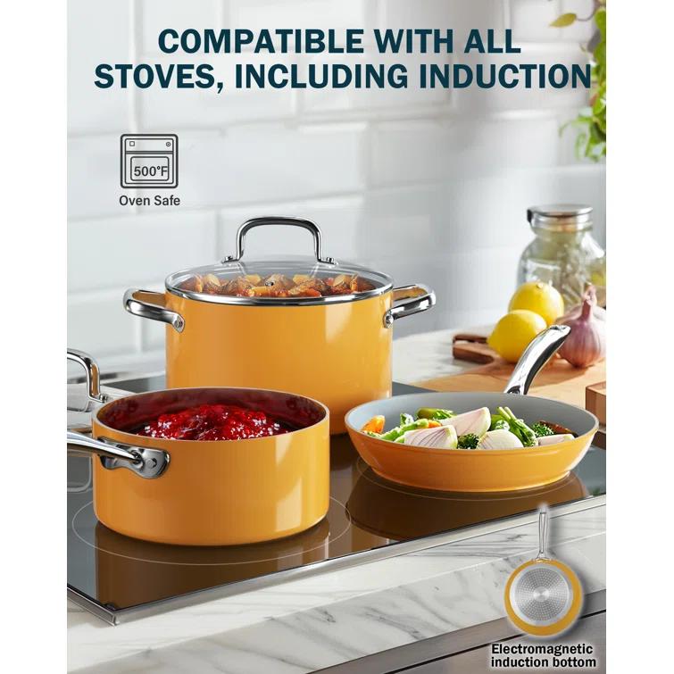 Cook N Home Cook N Home 9.5-inch Non Stick Frying Pan Skillet Hard Anodized Healthy Ceramic Nonstick Cookware