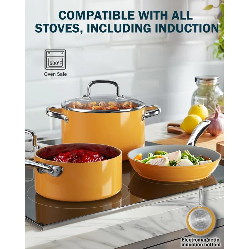 Cook N Home Cook N Home 9.5-inch Non Stick Frying Pan Skillet Hard Anodized Healthy Ceramic Nonstick Cookware