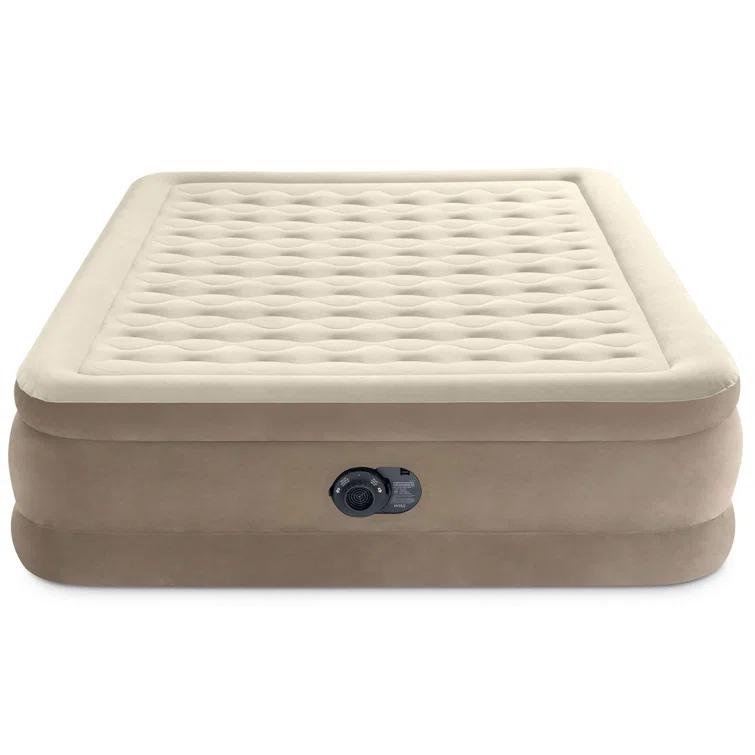 Intex Intex Ultra Plush Fiber Tech Airbed Mattress with Built in Pump