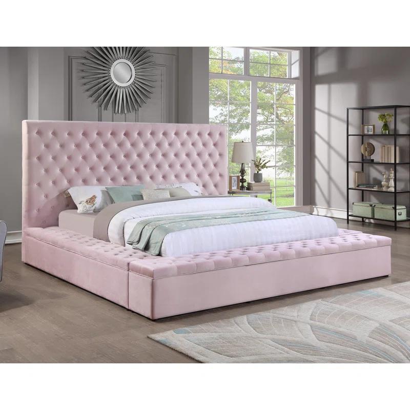 Best Master Furniture Upholstered Panel Storage Bed