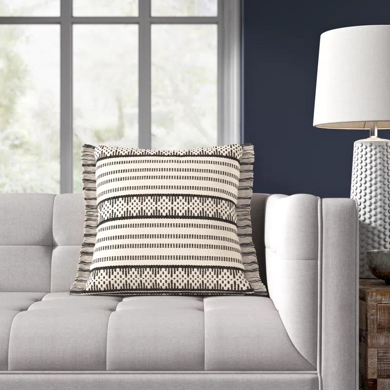 Joss & Main Joren Fringed Down Throw Pillow