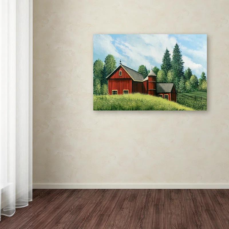 Trademark Fine Art Debbi Wetzel " Red Barn Summer " by Debbi Wetzel