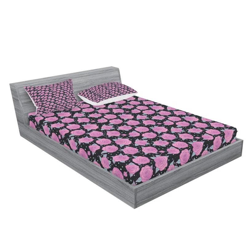 Ambesonne Microfiber Floral Sheet Set