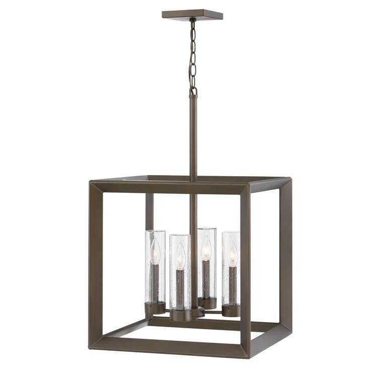 Hinkley Rhodes Four-Light 12V Outdoor Candle Open Cage Pendant