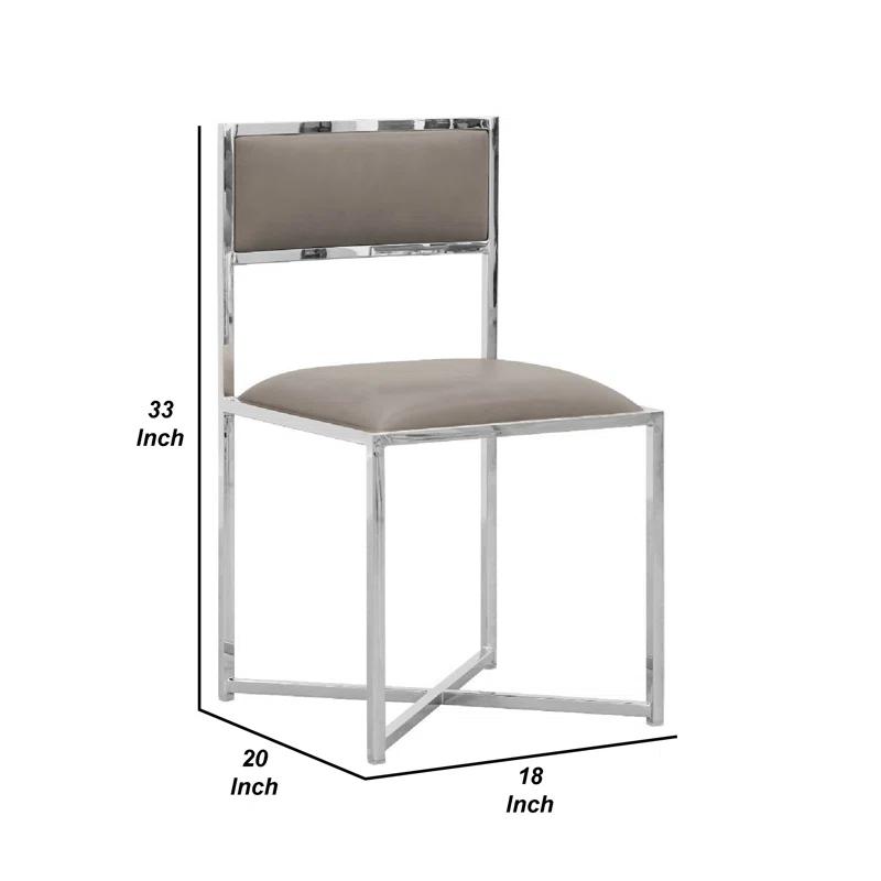 Wade Logan® Aleko 18'' H Faux Leather Upholstered Metal Side Chair (Set of 2)