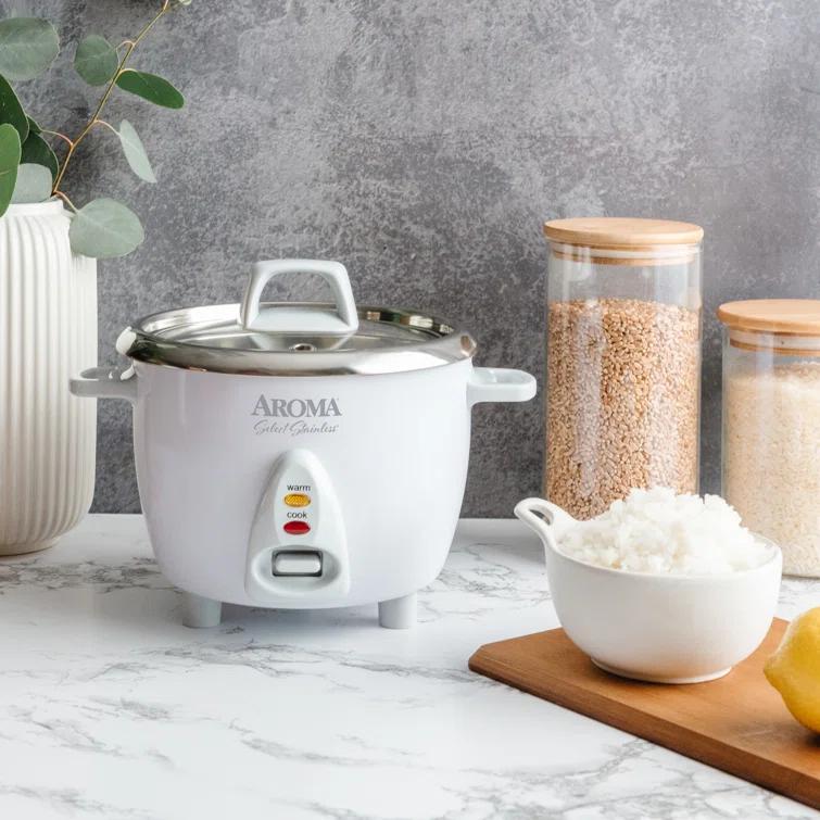 Aroma AROMA® Select Stainless® Pot Style Rice Cooker, Stainless Steel Inner Pot