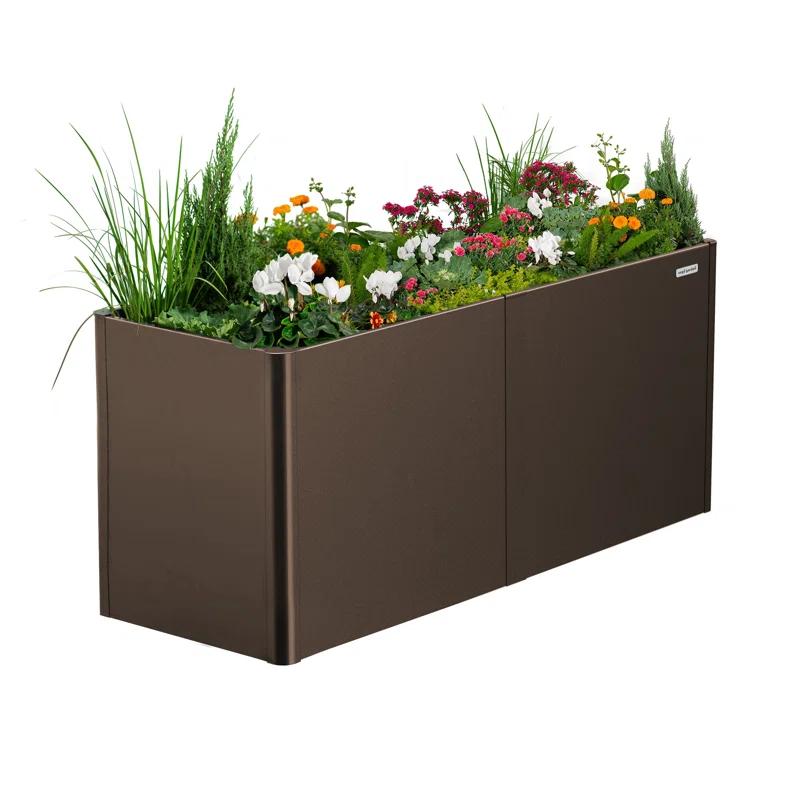 Vego Garden Modern 32" Tall Metal Outdoor Long Planter Box