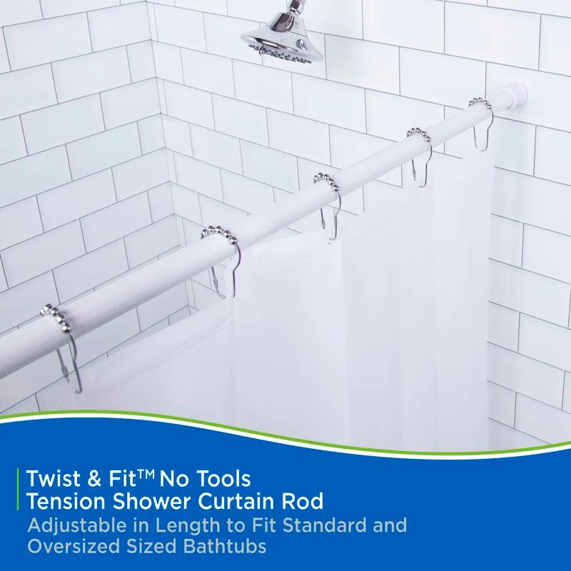 Kenney Twist & Fit Kenney Twist & Fit No Tools Tension Shower Curtain Rod, 42-72"