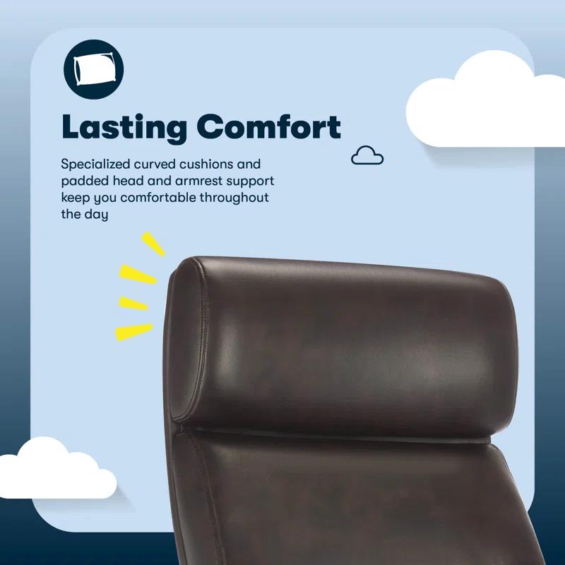 Serta Serta Comfort Executive Big & Tall Office Chair, Ergonomic High-Back, Semi Plush Seat, Padded Arms