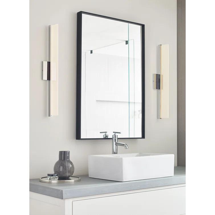 Nightshade Black Ultra-Thin LED Bath Bar with Frosted Acrylic