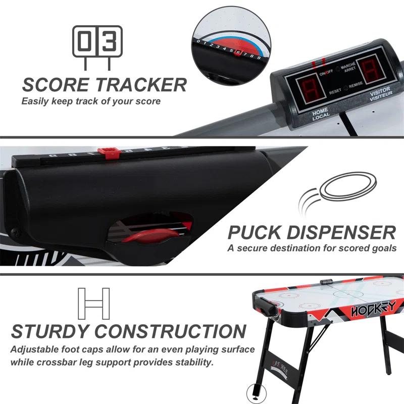RayChee 48'' 2 -Player Wood Air Hockey Table with Digital Scoreboard