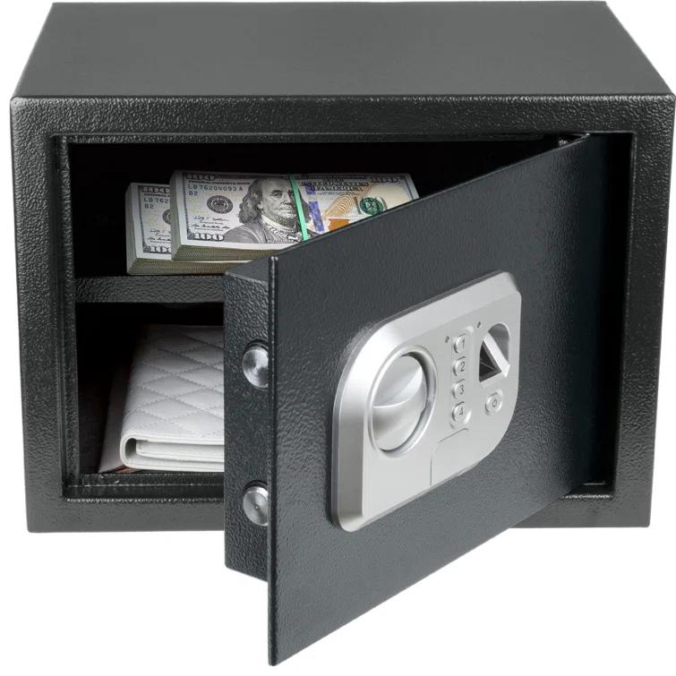 Stalwart Stalwart Electronic Safe - Digital Biometric Fingerprint Lock Box with 2 Override Keys