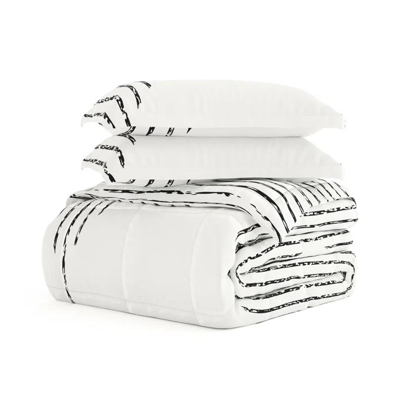 Becky Cameron Soft Diamond Stripe Down-Alternative Comforter Set