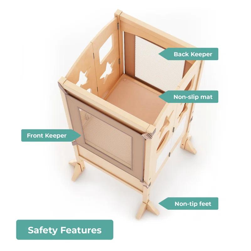 Guidecraft Classic Kitchen Helper Foldable Step Stool