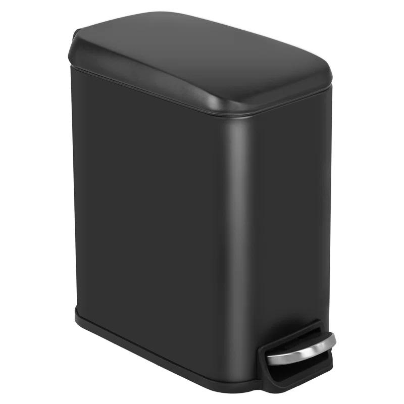 FDW Bathroom Trash Can With A Lid 1.3 Gallon  (5 L) Small Trash Bin Step Pedal Garbage Can With Removable Bucket Slim For Small Spaces For Bathroom,Bedroom,Kitchen,Office