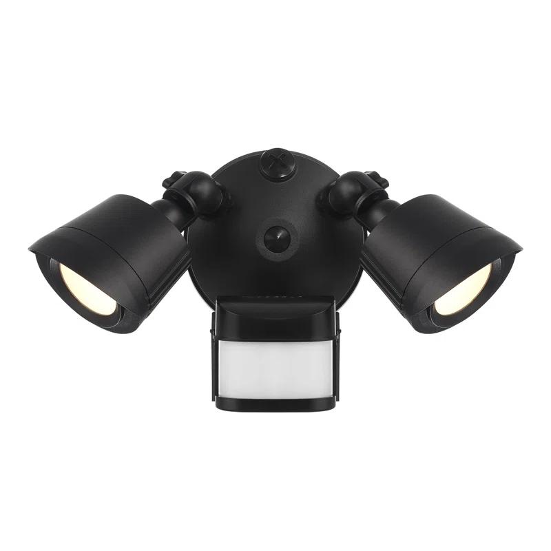 120 Watt 2 - Head LED Hardwired Dusk to Dawn Outdoor Security Flood Light with Motion Sensor