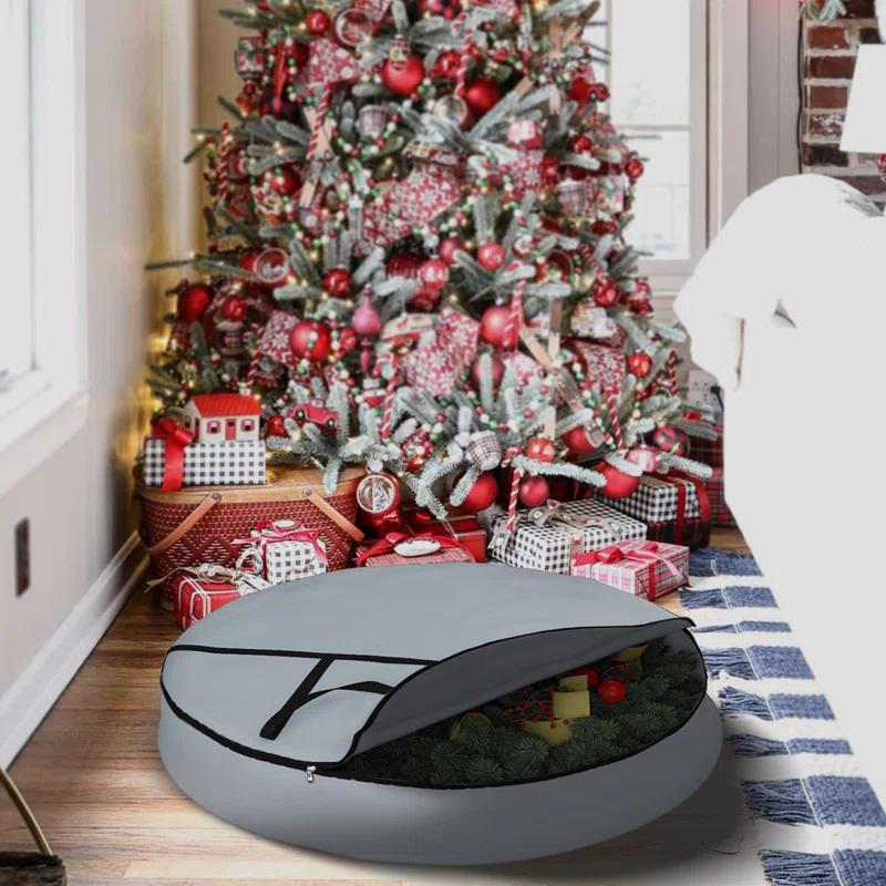The Holiday Aisle® HeavyDuty Multipurpose Zippered Chritsmas Wreath Storage Bag,Sturdy & Durable Garland Wreaths Holder