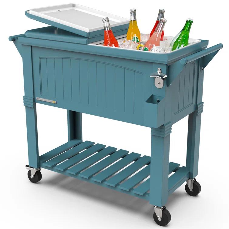 Permasteel 80 Qt. Furniture Style Rolling Patio Cooler