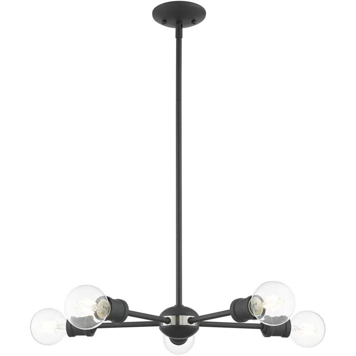 5 - Light Steel Dimmable Sputnik Sphere Chandelier