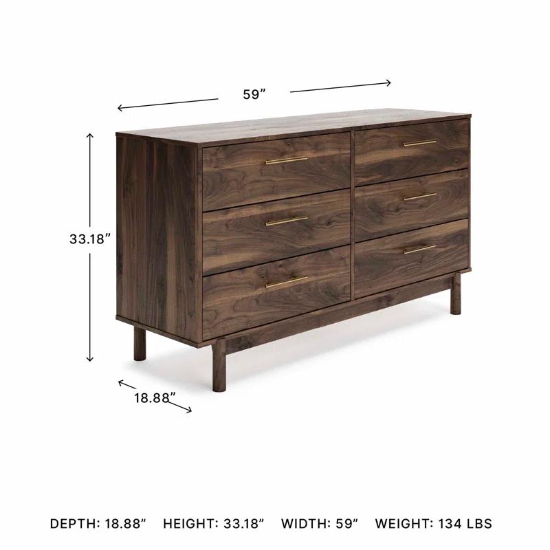Millwood Pines Dudzik 59'' W 6 - Drawer Dresser