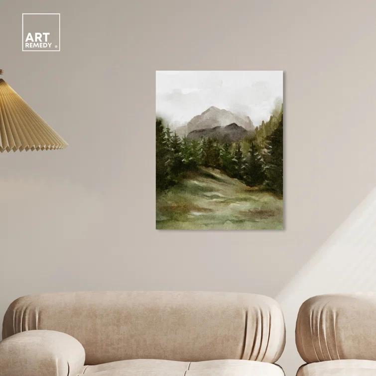 Art Remedy Watercolor Landscapes " April Woodland " by Art Remedy on Canvas