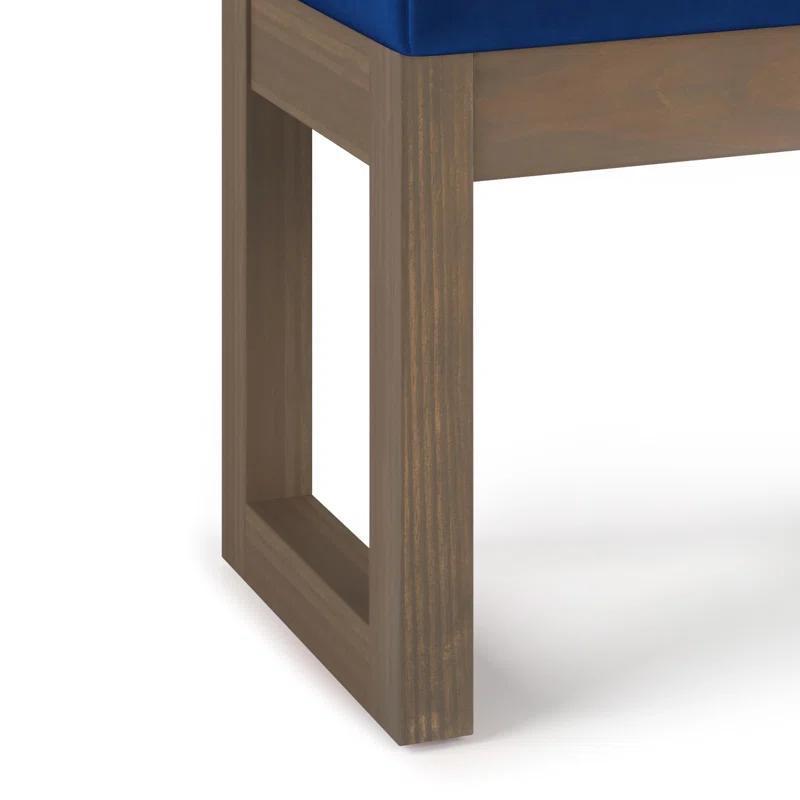Simpli Home Milltown Large Ottoman Bench with Upholstered Seat and Solid Wood Frame