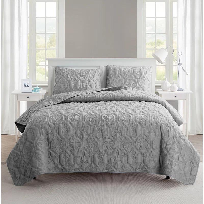 VCNY Shore 3-Piece Embossed Quilt Set