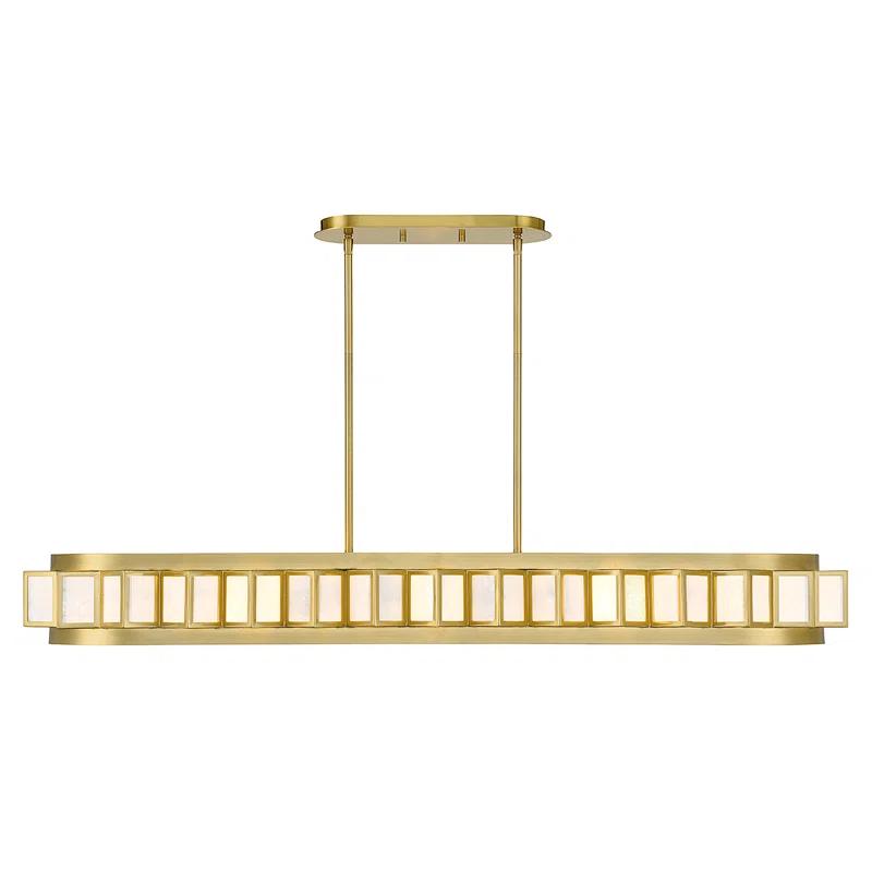 Savoy House Gideon 8-Light Linear Chandelier in Warm Brass