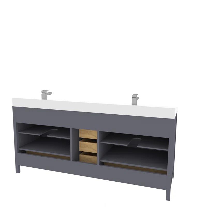 Ayna Decors Rooh 71 Double Bathroom Vanity Base Only