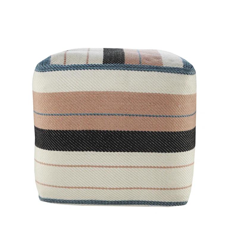 Dakota Fields Argueta Outdoor Performance Striped Pouf Ottoman