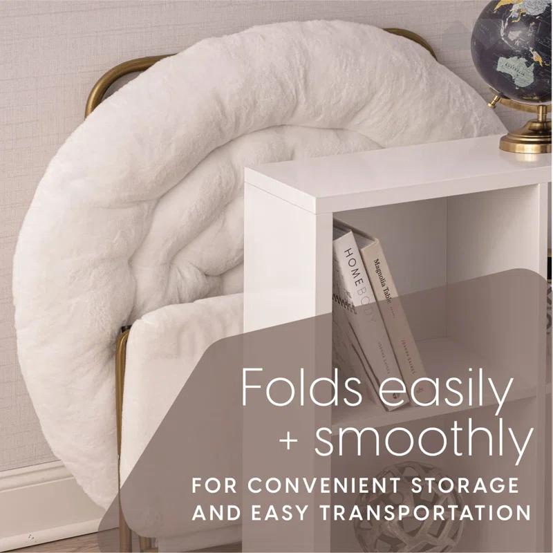 Everly Quinn Faux Fur Saucer Chair For Bedroom