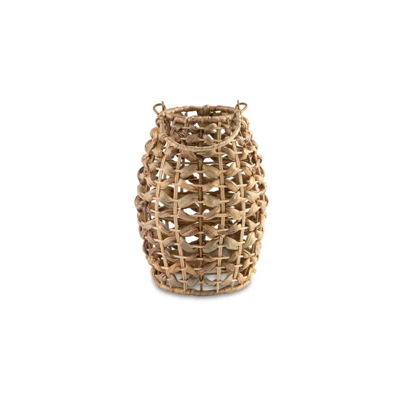 Enna Lantern, Bohemian Style, Candle Stand, Brown Rattan Woven