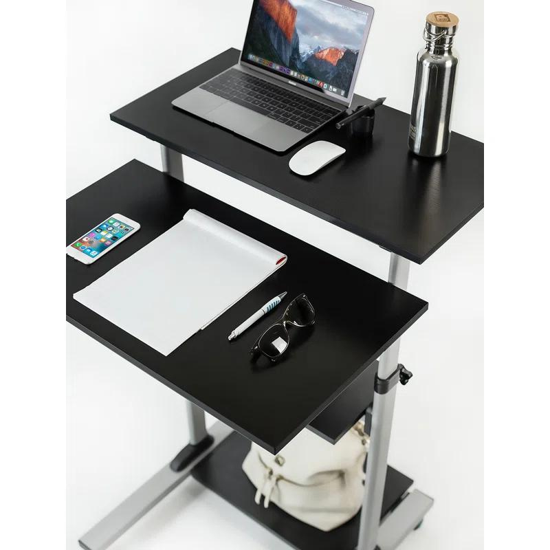 Mount-it Mount-It! Mobile Standing Desk and Rolling Presentation Cart ,27.5-Inch Platform, Locking Wheels