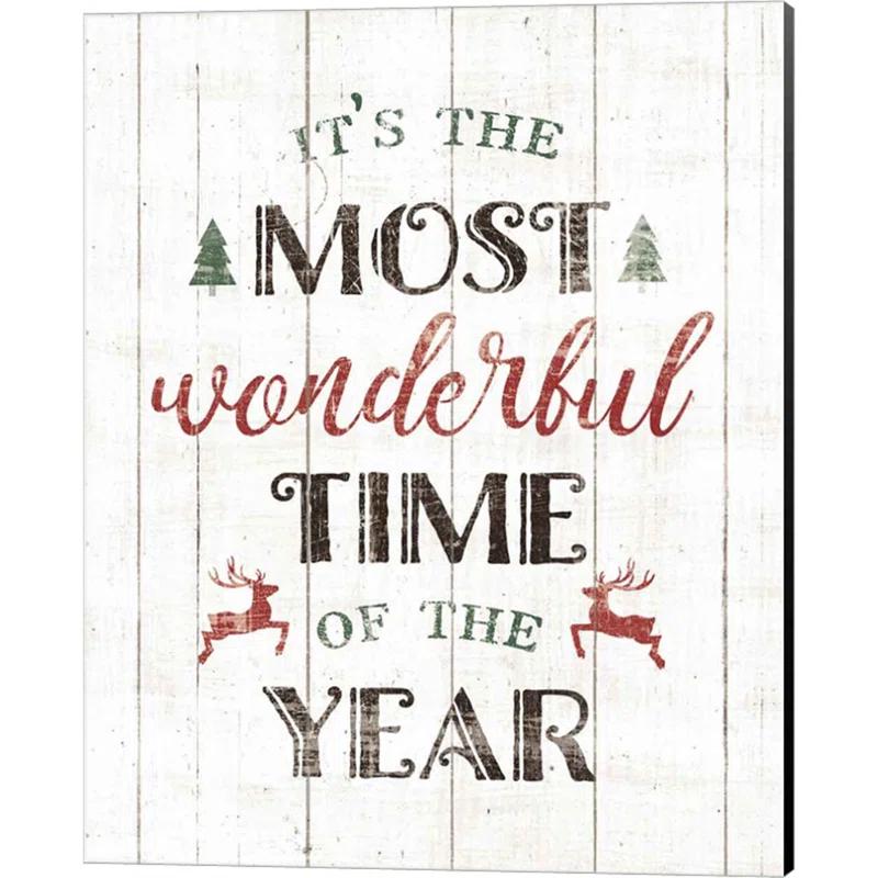 The Holiday Aisle® " Christmas Joy & Wonderful Time " by Wild Apple Portfolio 2 - Pieces (Set of 2)