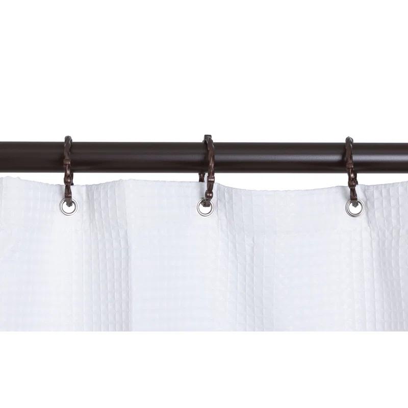 Utopia Alley Rustproof 54" L D-Shaped Fixed Shower Curtain Rod & Hook Set | Wayfair