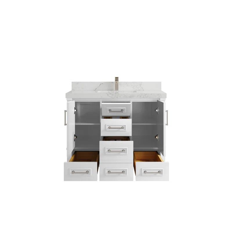 Willow Collections Aberdeen 42'' Single Bathroom Vanity with Quartz Top