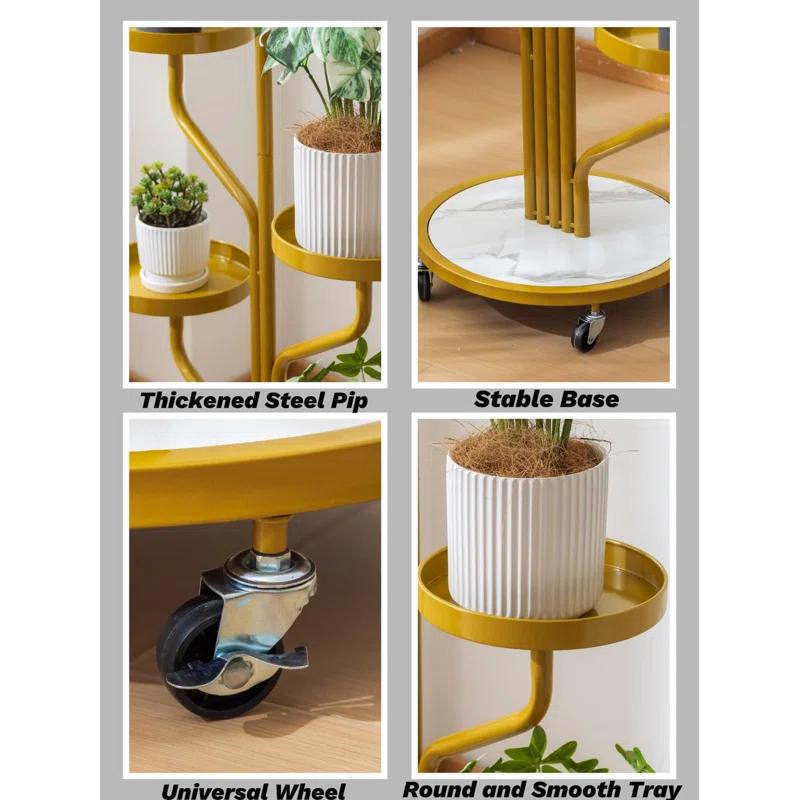 5 Tier Indoor Plant Stand Wrought Iron Plant Stand, Tall Metal Plant Stand With Wheels