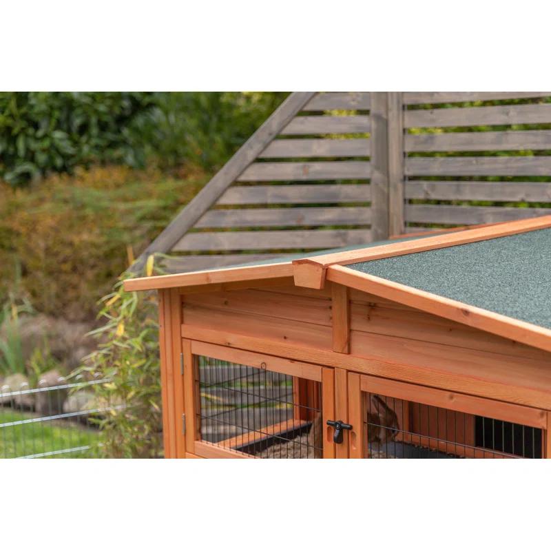 TRIXIE Deluxe 2-Story Rabbit Hutch with Run, Attic Storage Ramp, Ideal for Rabbits Guinea Pigs