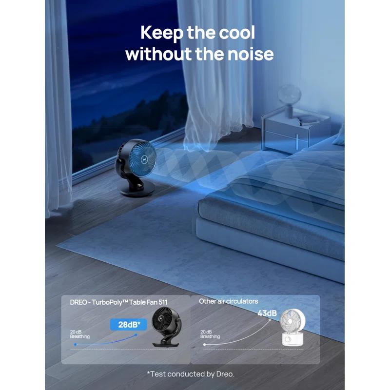 BEACHWATER POOL & SPA, LLC Table Fan For Bedroom, 13-Inch Oscillating Air Circulator Fan, 120° Tilt Adjustment, 28Db Ultra-Quiet, 70Ft Powerful Airflow, 4 Speeds Desk Fans With Remote For Whole Room, Home, Office