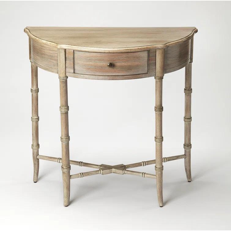 Skilling Driftwood Demilune Console Table with Storage