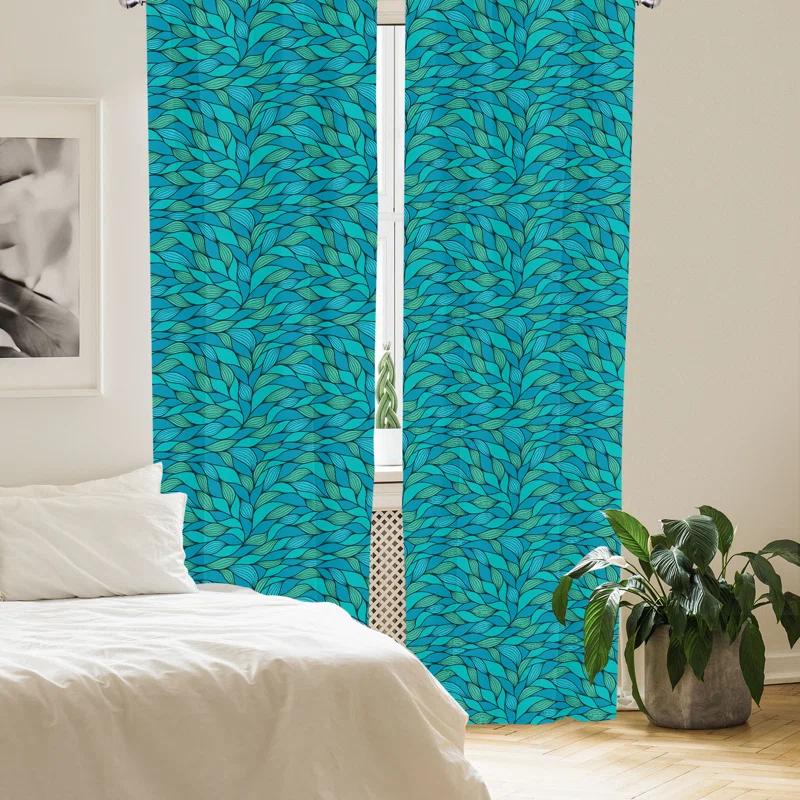Ambesonne Abstract Semi-Sheer Rod Pocket Sliding Panel (Set of 2)