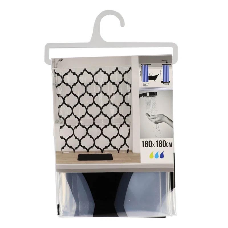 Evideco Abstract Transparent Peva Shower Curtain