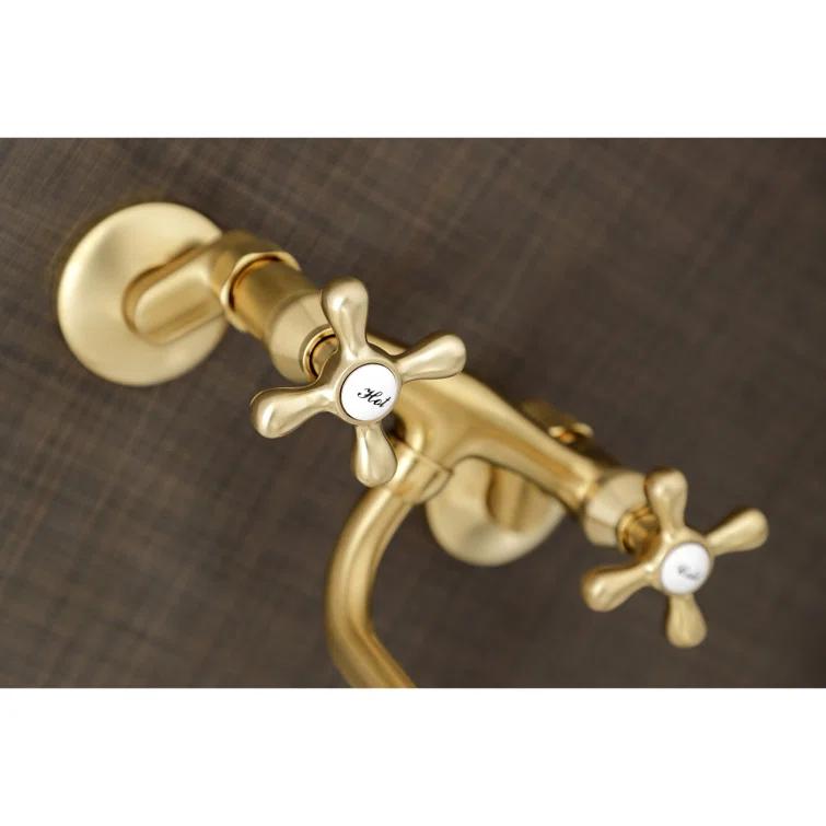 Kingston Brass Kingston Brass Kingston Two-Handle 2-Hole Wall Mount Bathroom Faucet KS216SB