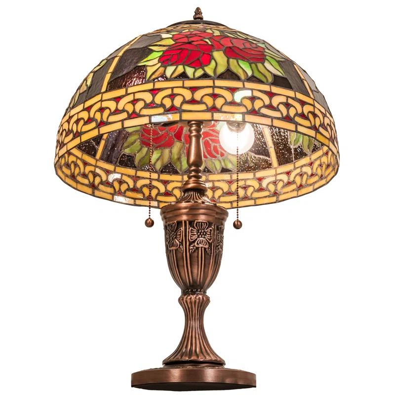 Meyda Lighting Roses And Scrolls Metal Table Lamp