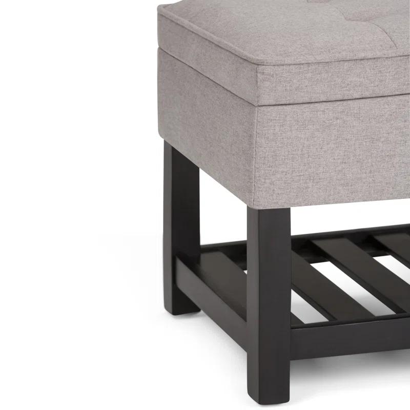 Simpli Home Cosmopolitan 44"W Transitional Tufted Storage Ottoman Bench with Lift Top