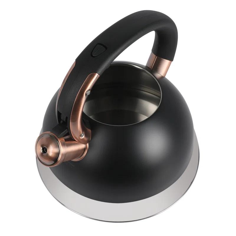 Mr. Coffee Mr. Coffee Flintshire 2.2 Quart Large Whistling Stainless Steel Tea Kettle - W/ Copper