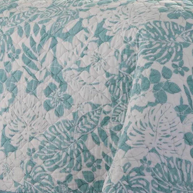 Tommy Bahama Laguna Beach Blue Cotton Reversible Quilt Set