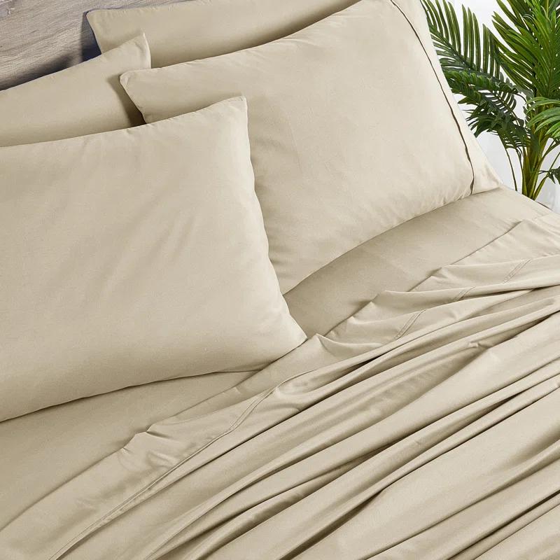 Bed Bath Fashions Bibb Home 2000 Count 6-Piece Rayon From Bamboo Sheet Set with Snug Grip