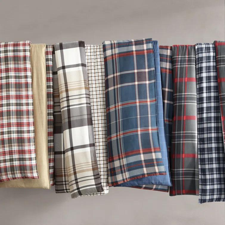 Eddie Bauer Eddie Bauer Willow Plaid Reversible Grey Duvet Cover Set